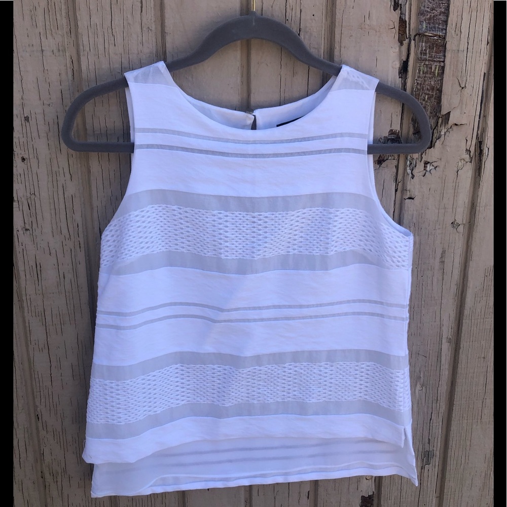 White House Black Market White Sleeveless Top